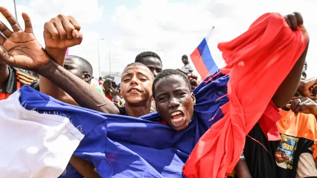 Manifestation pro-russe à Niamey (Niger) en 2023
