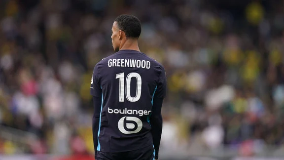 Mason Greenwood, joueur de l'OM, en action