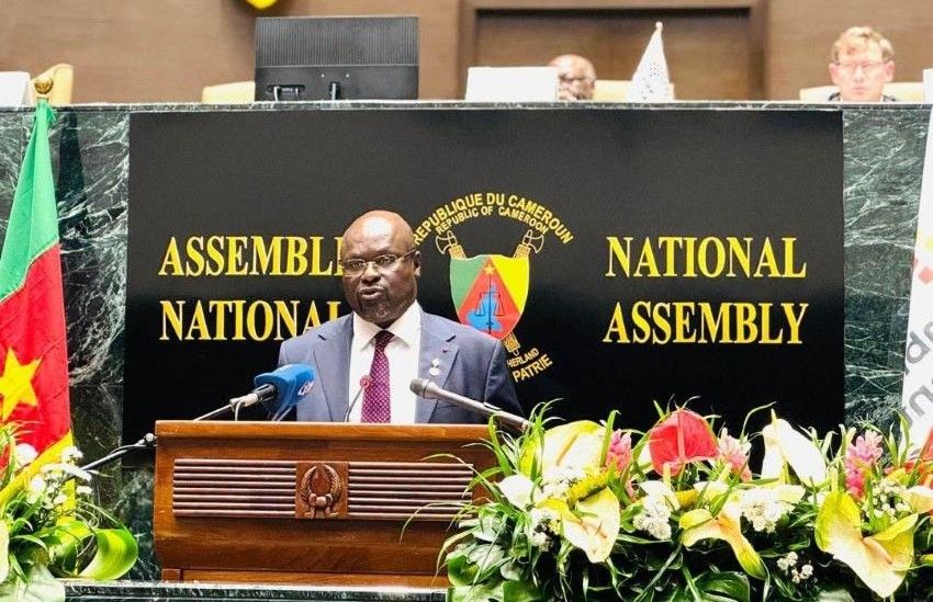Photo officielle de Michel Régis Onanga M. Ndiaye lors d'une assemblée parlementaire