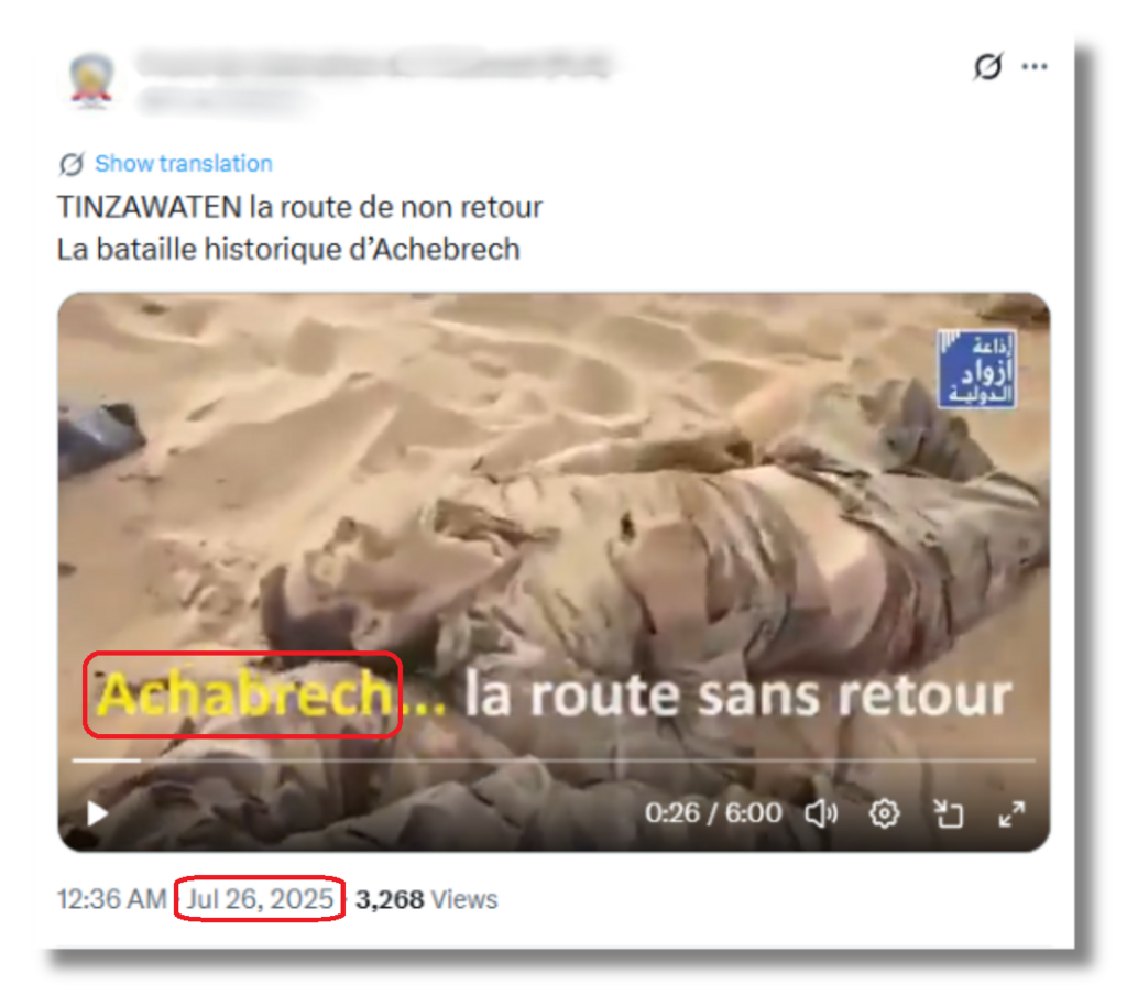 Document montrant les mercenaires russes tués à Tinzaouatène en 2024, utilisé à tort dans une campagne de désinformation.