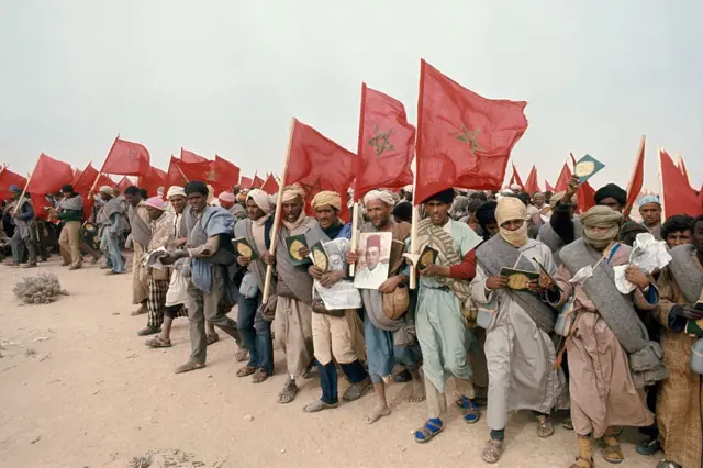 La Marche verte de 1975, où des centaines de milliers de Marocains ont manifesté pour le Sahara occidental